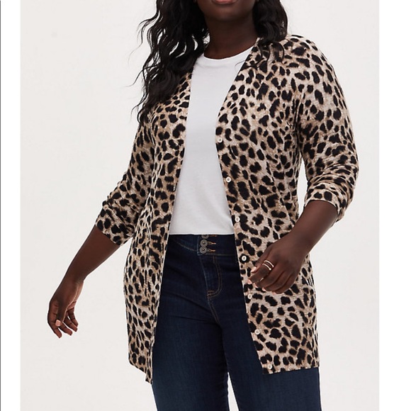 torrid leopard cardigan